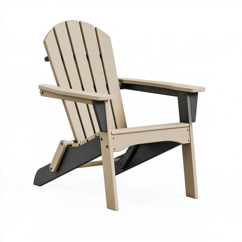 Sedia Adirondack reclinabile 83 x 78 x 98 cm in plastica beige e antracite per esterno
