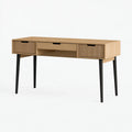Scrivania 140 x 60 x 75 cm in legno color rovere con gambe in metallo - stile moderno con cassetti