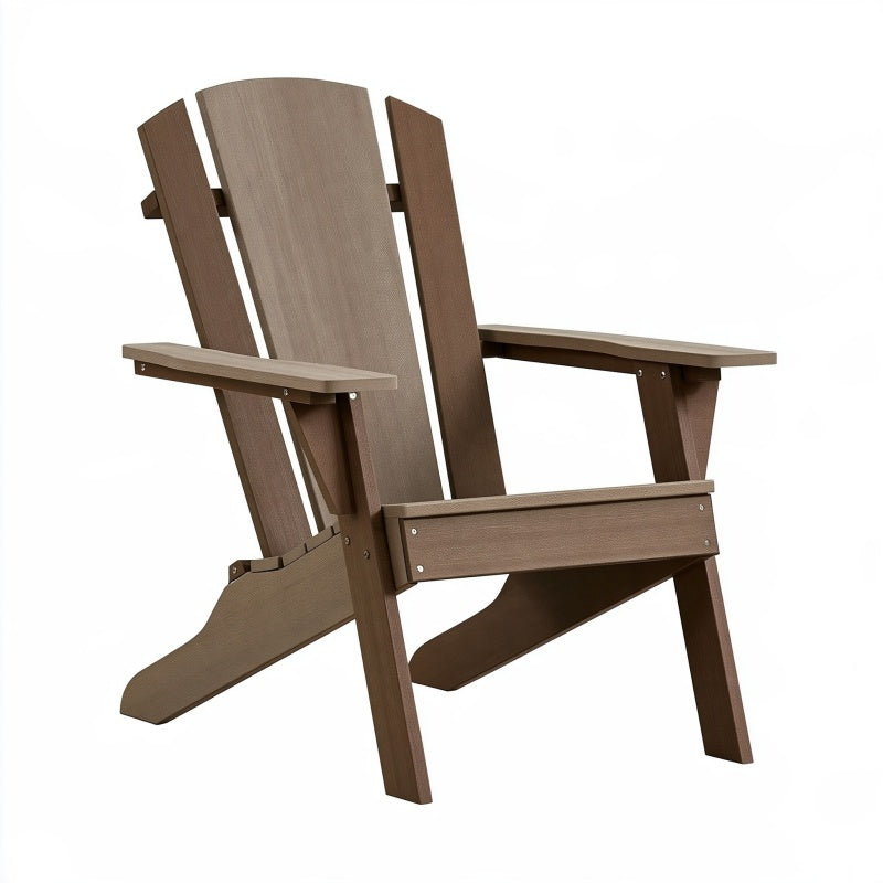 Sedia Adirondack da esterno 80 x 75 x 95 cm in plastica marrone - schienale inclinato e braccioli