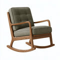 Poltrona a dondolo 68 x 92 x 98 cm in legno e tessuto verde stile moderno