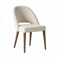 Sedia imbottita 56 x 58 x 80 cm in tessuto beige con gambe in legno stile moderno