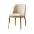 Sedia da pranzo 48 x 56 x 82 cm in tessuto beige e legno naturale - schienale imbottito
