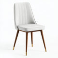Sedia da pranzo 48 x 58 x 85 cm bianca imbottita con gambe in legno stile moderno