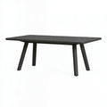 Tavolo da pranzo da esterno 180x90x75 cm in metallo nero a doghe moderno