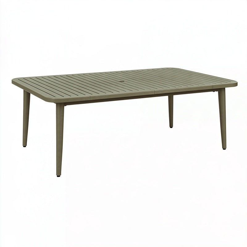 Tavolo da giardino estensibile 200 x 100 cm in alluminio tortora stile moderno