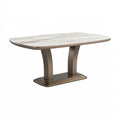 Tavolo da pranzo 180 x 100 cm in ceramica effetto marmo bianco con base in metallo moderno