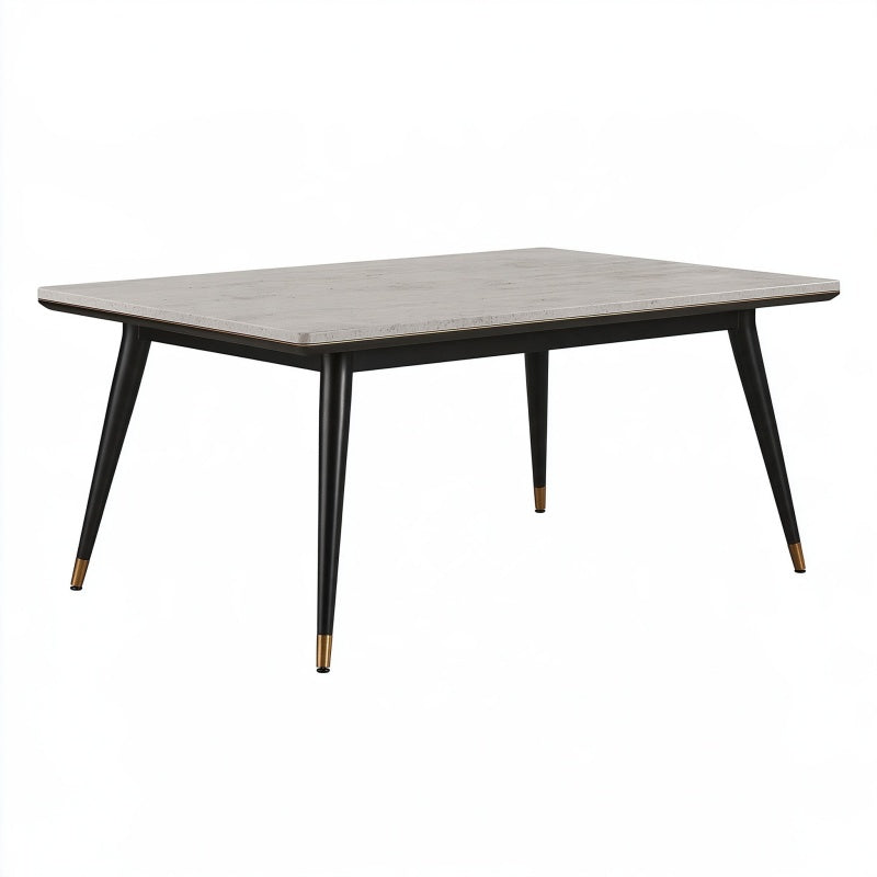 Tavolo da pranzo 160 x 90 x 75 cm in legno grigio con gambe nere stile moderno