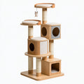 Albero tiragraffi 60 x 50 x 150 cm in legno beige con sisal e cucce per gatti